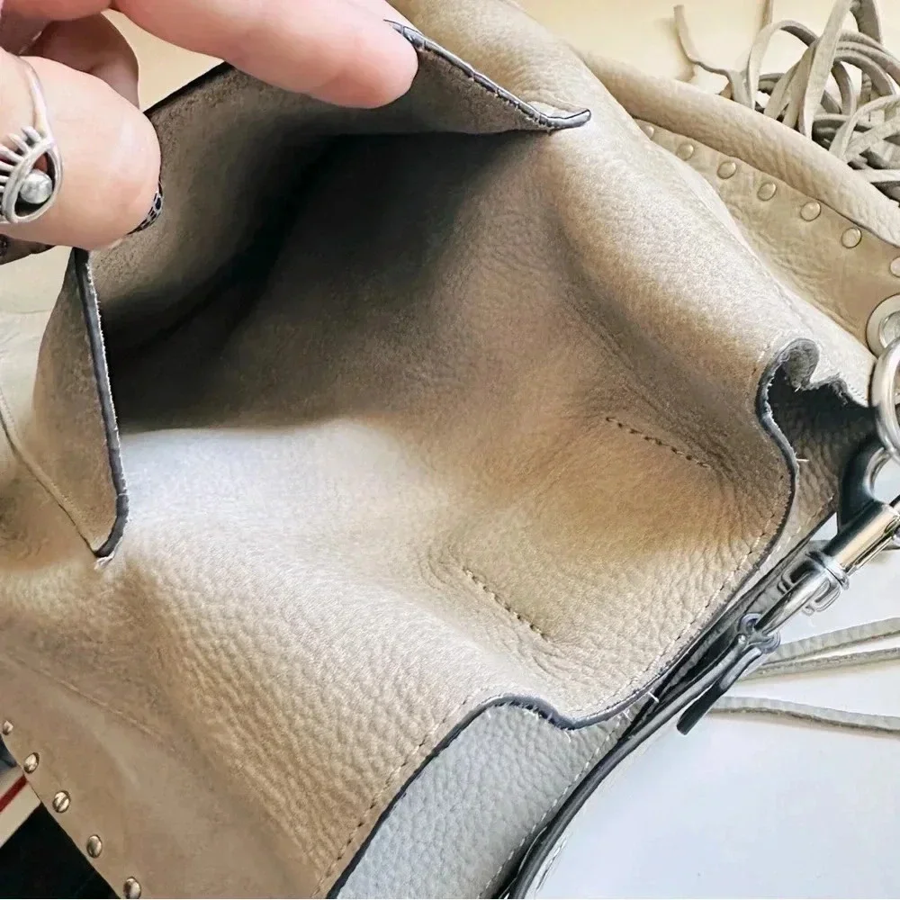 Rebecca Minkoff Grey Darren Shoulder Bag With Fringe